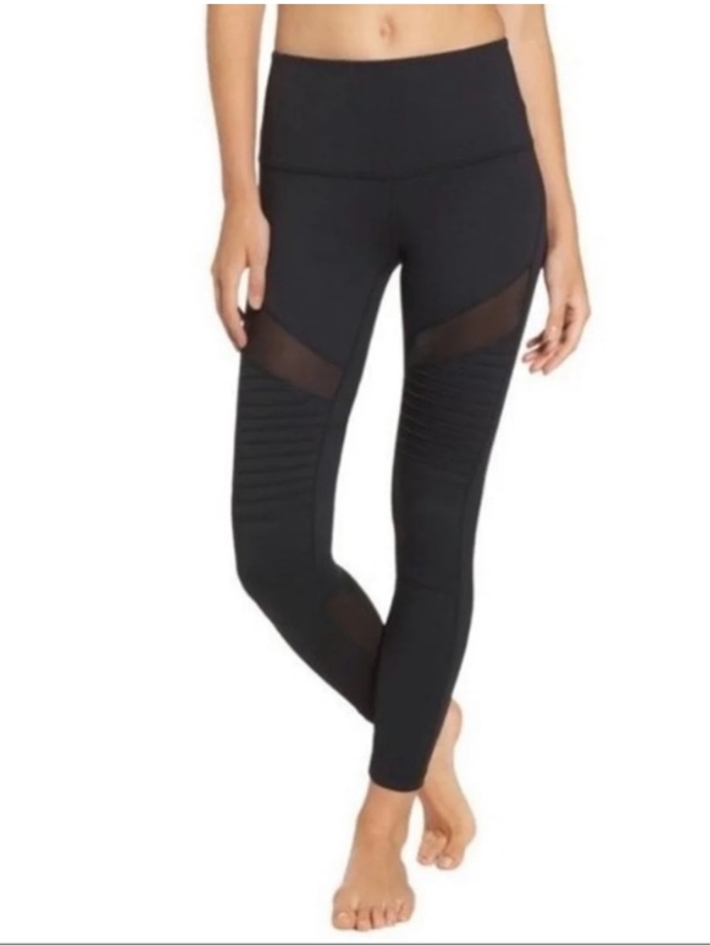 Zella Black Moto Mesh Performance Leggings